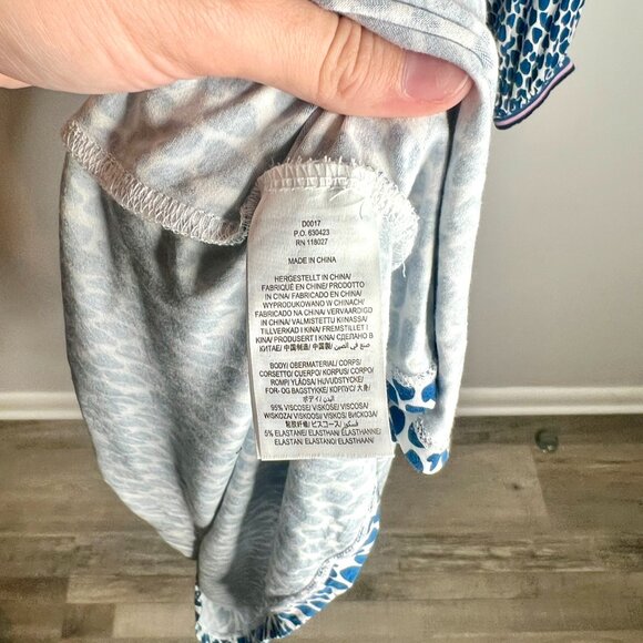 Boden Blue White Spotted Print Tiered Bohemian Midi Dress Long Sleeve Sz 8R - Picture 4 of 6